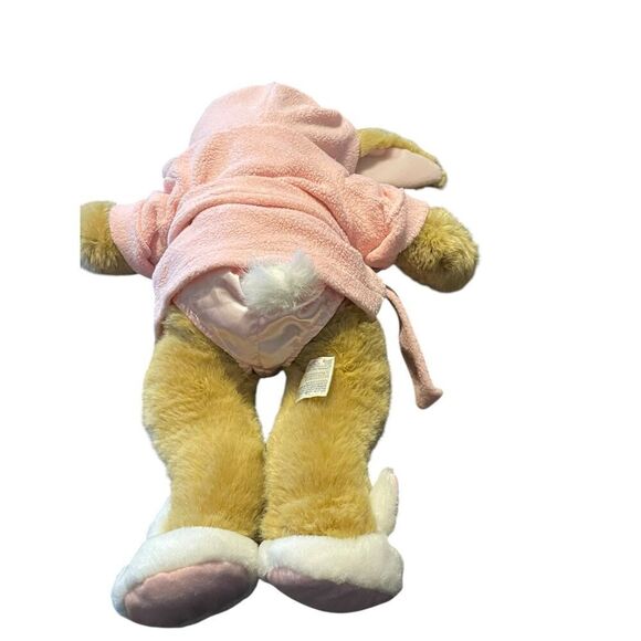 Stuffed With Hugs and Good Wishes Bunny Plush Toy Pink Robe Slippers Build a Bea - Picture 6 of 15